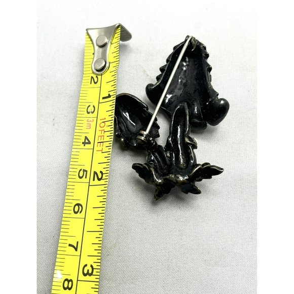 Vintage Rhinestone Mushrooms Brooch Pin - Picture 3 of 4